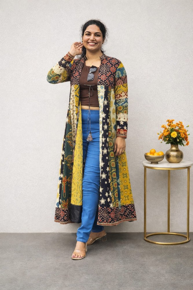Ajrakh Multi Shrug - Mizhiboutique