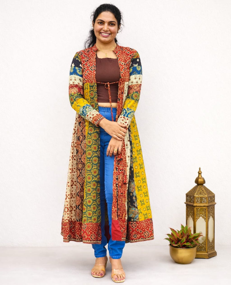 Ajrakh Multi Shrug - Mizhiboutique