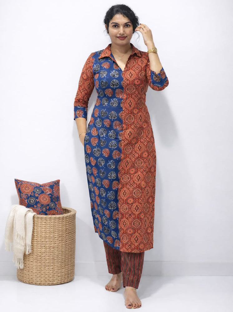 Ajrakh Co-Ord Set - Mizhiboutique