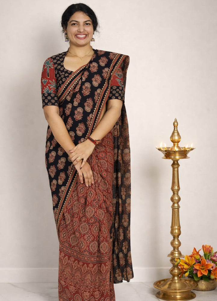 Ajrakh Cotton Sarees