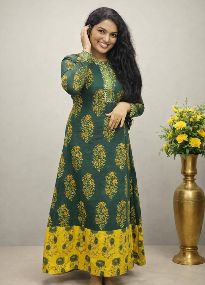 Ajrakh Paneled Anarkali