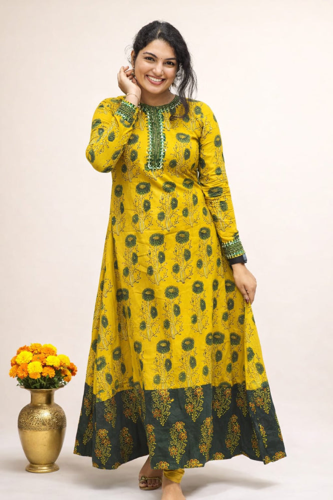 Ajrakh Paneled Anarkali