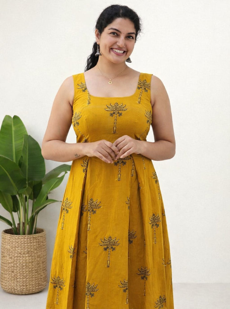 Ajrakh Printed Frock - Mizhiboutique