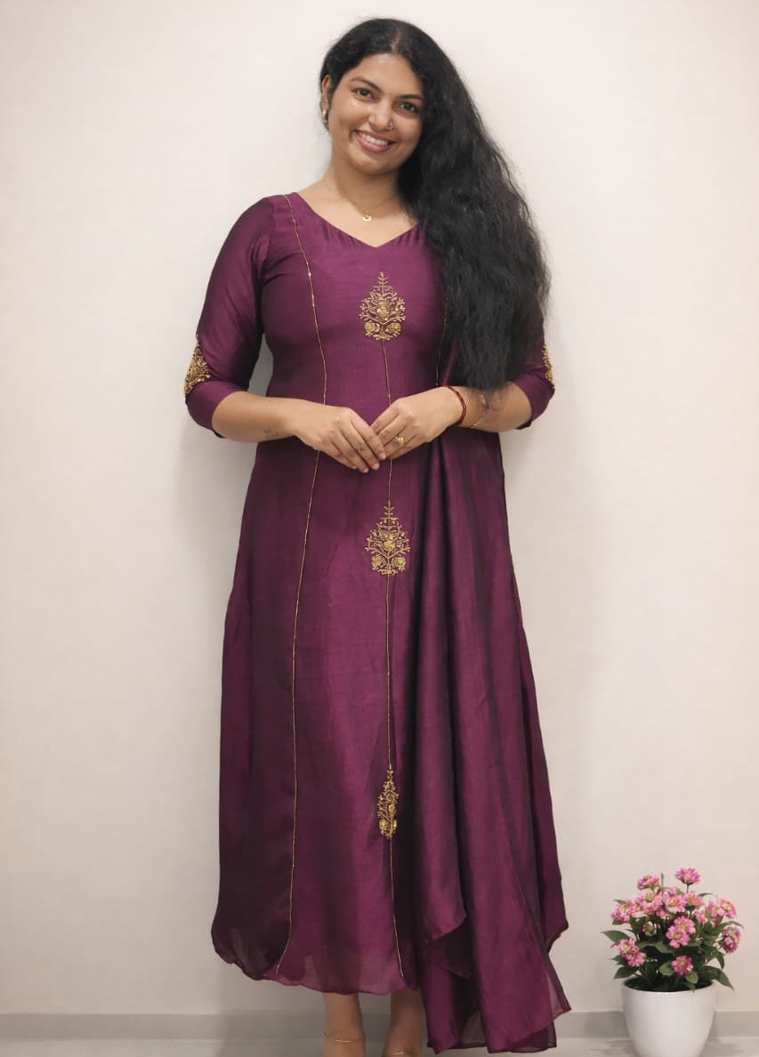 Badri silk Salwar top and dupatta - Mizhiboutique