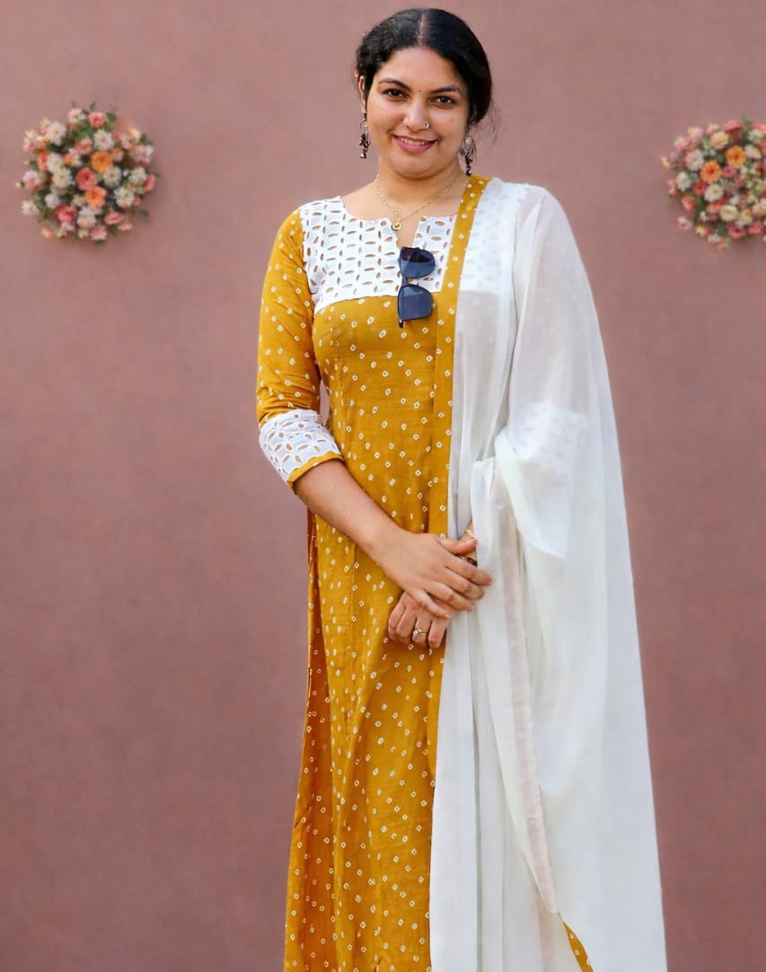 Cotton top with duppatta - Mizhiboutique