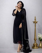 Georgette A-Line Top with Dupatta