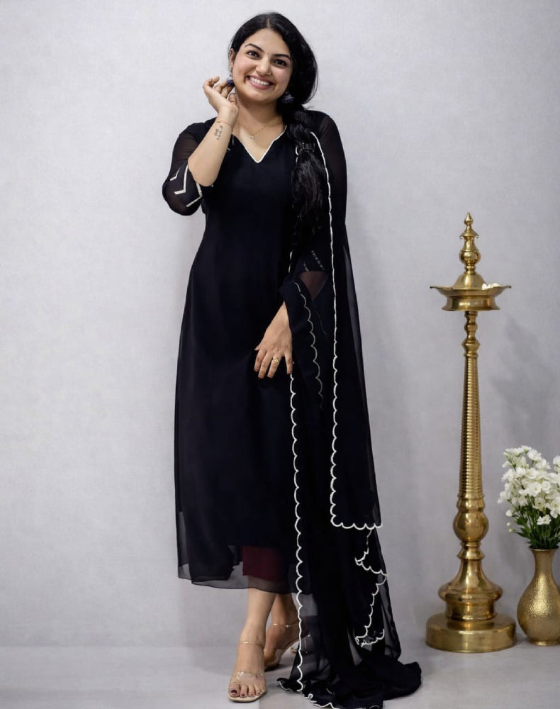 Georgette A-Line Top with Dupatta