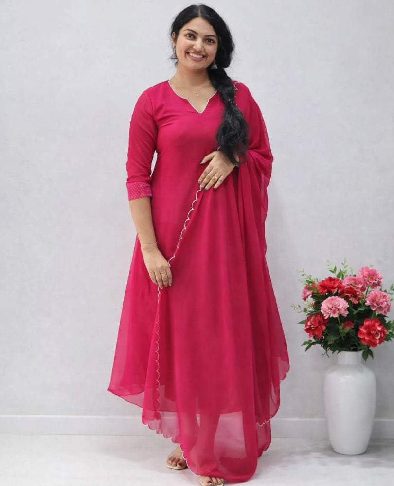 Georgette A-Line Top with Dupatta