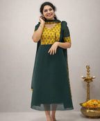 Georgette A-Line Kurti with Dupatta - Mizhiboutique
