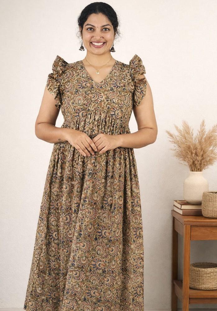 Kalamkari Frock - Mizhiboutique