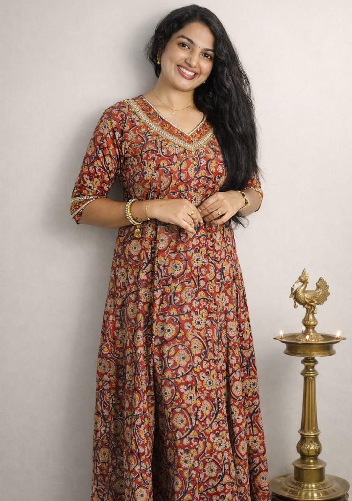 Kalamkari panneled anarkali