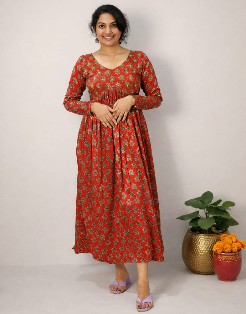Mushroo Silk alia kurti with handwork - Mizhiboutique