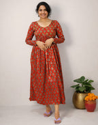 Mushroo Silk alia kurti with handwork - Mizhiboutique