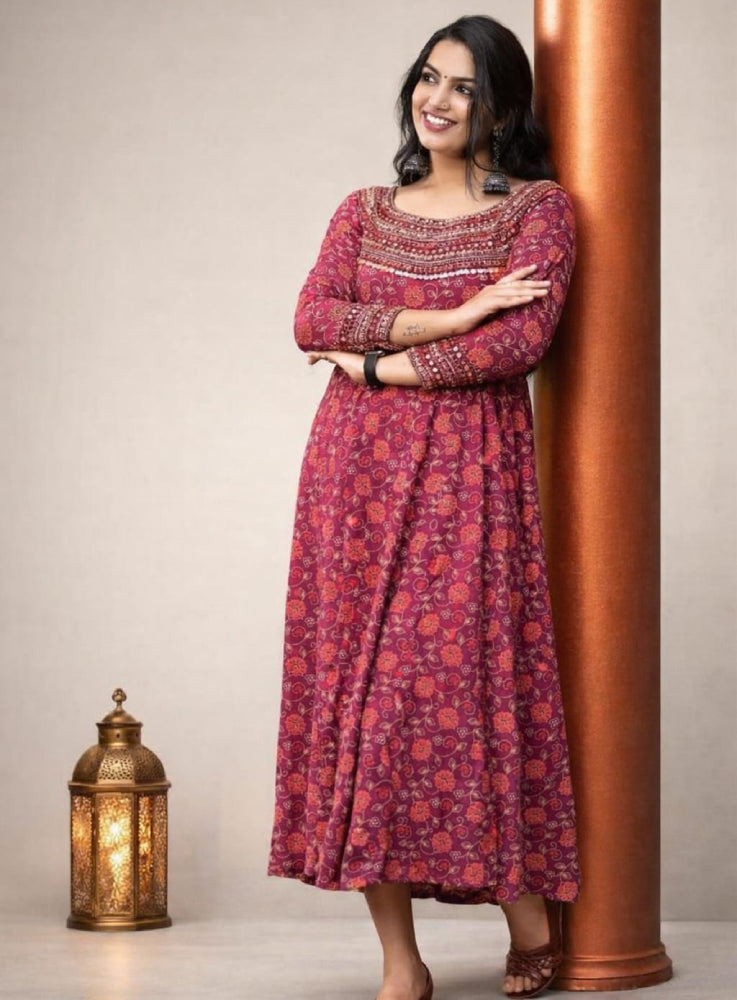 Paneled Ajrakh Anarkali