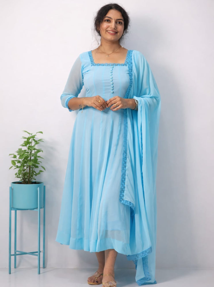 Panelled anarkali in georget