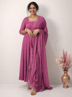 Panelled anarkali in georget