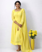 Panelled anarkali in georget