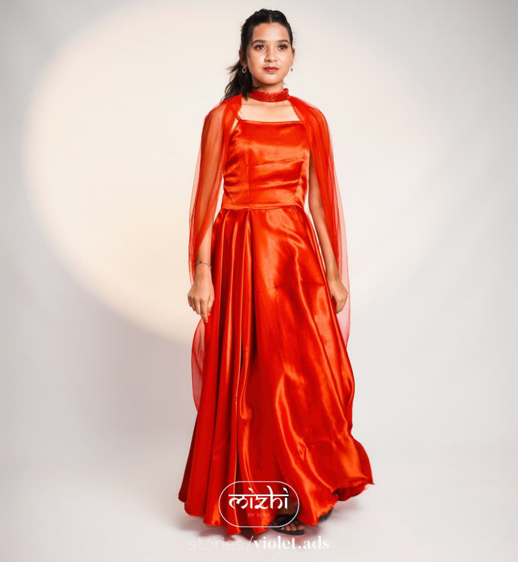 Satin gown - Mizhiboutique