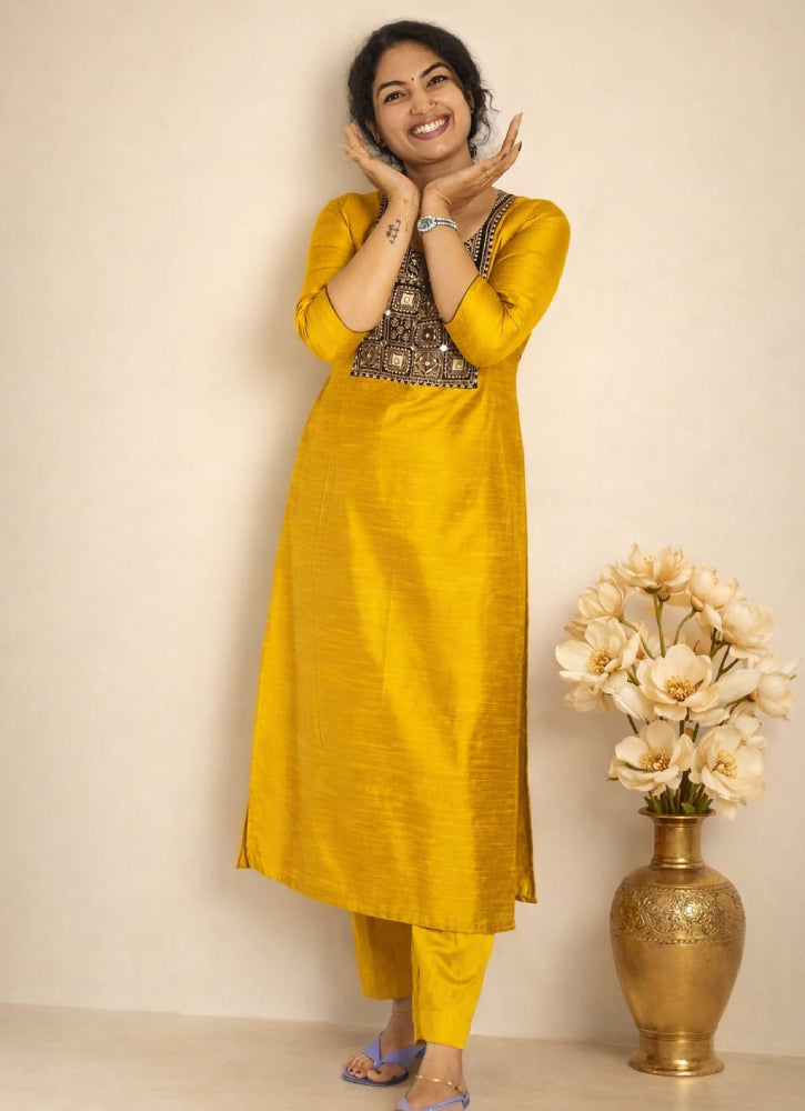 Slub Silk cord set - Mizhiboutique