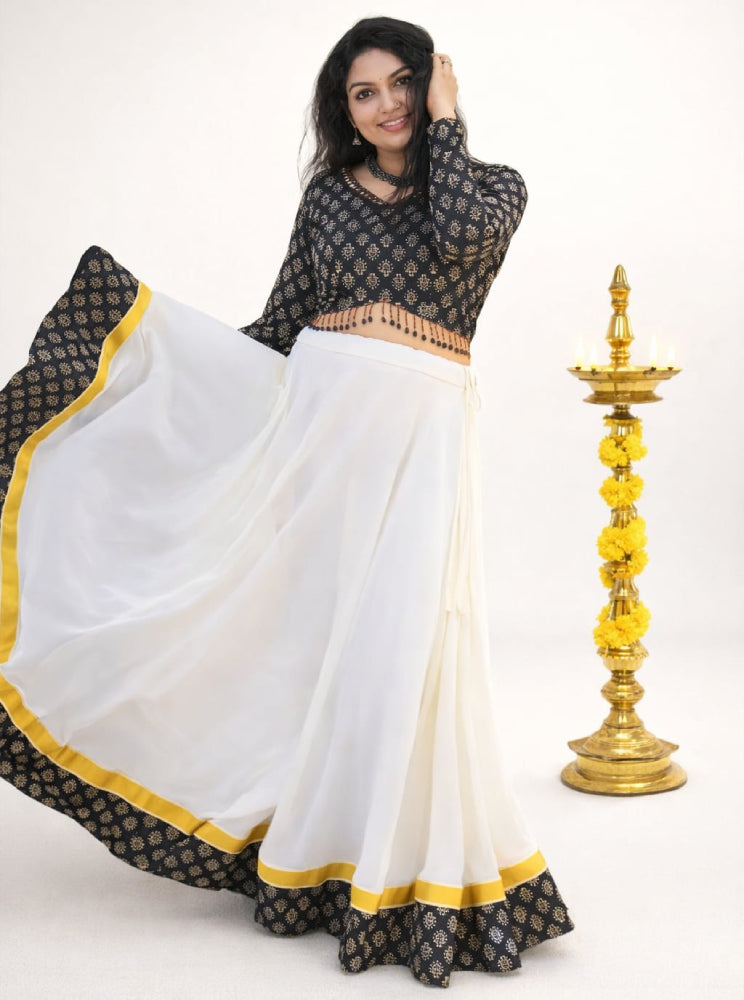 Traditional Skirt & Top in Ajrakh & Georgette