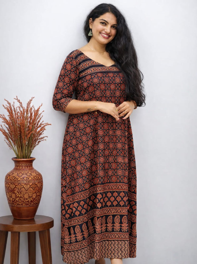Ajrakh printed maxi dress