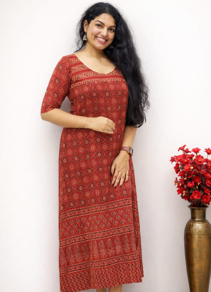 Ajrakh printed maxi dress