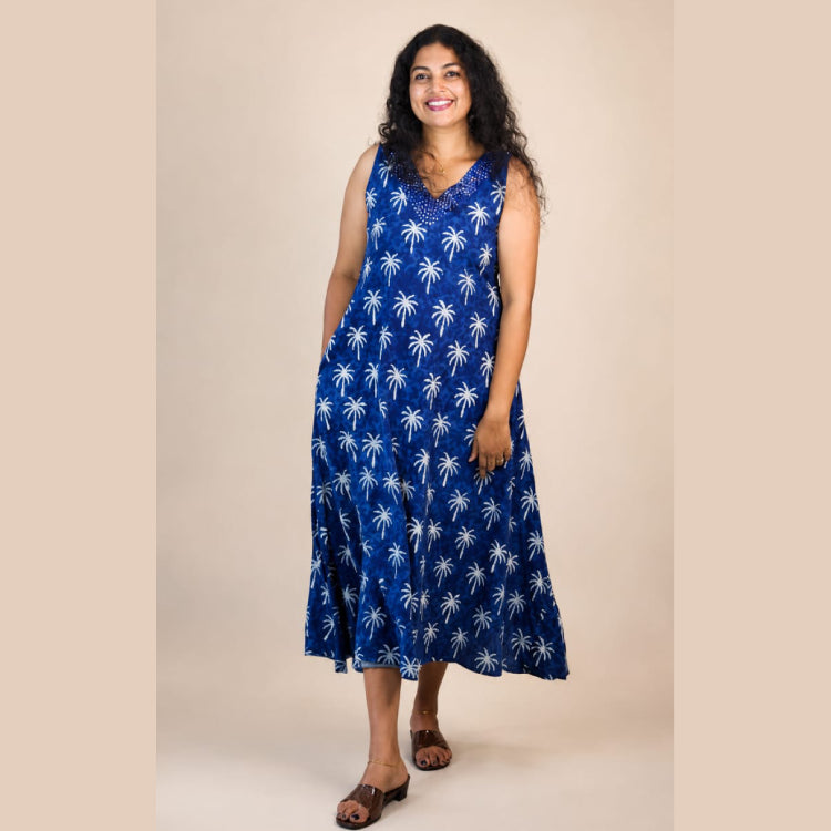 Mirror work aline dress kurti