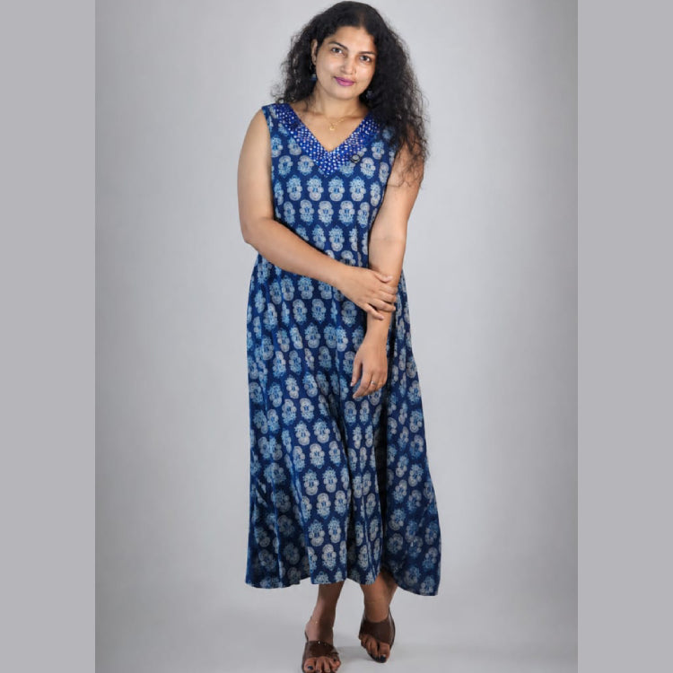 Mirror work aline dress kurti