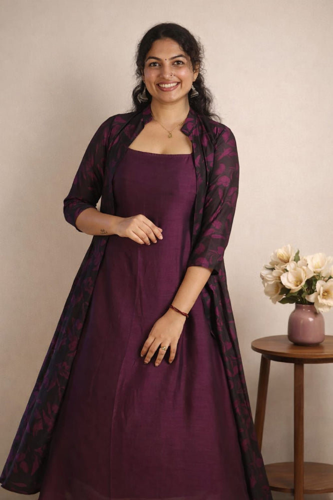 Badri Silk A-Line Top with Jacket