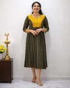 Ajrakh cotton aline kurtis