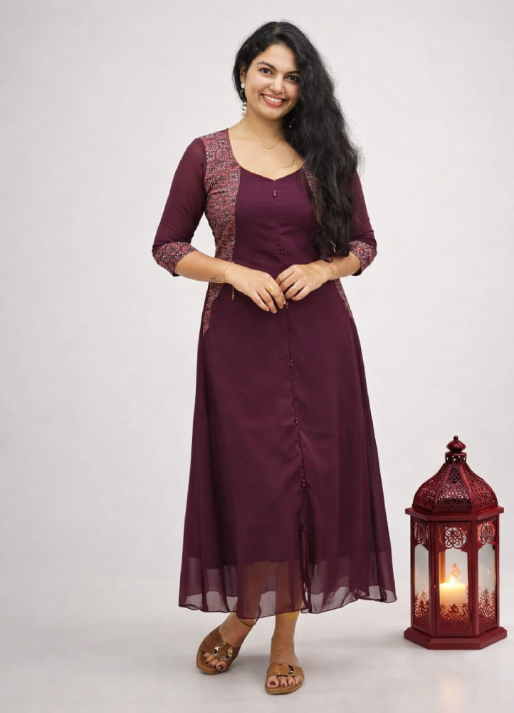 Ajrakh patched aline top