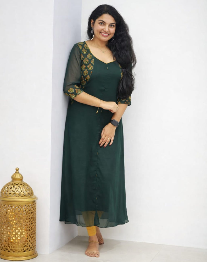 Ajrakh patched aline top