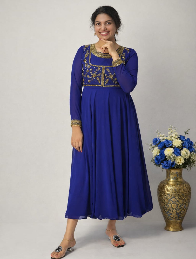 Hand worked umbrella flared dress - Mizhiboutique
