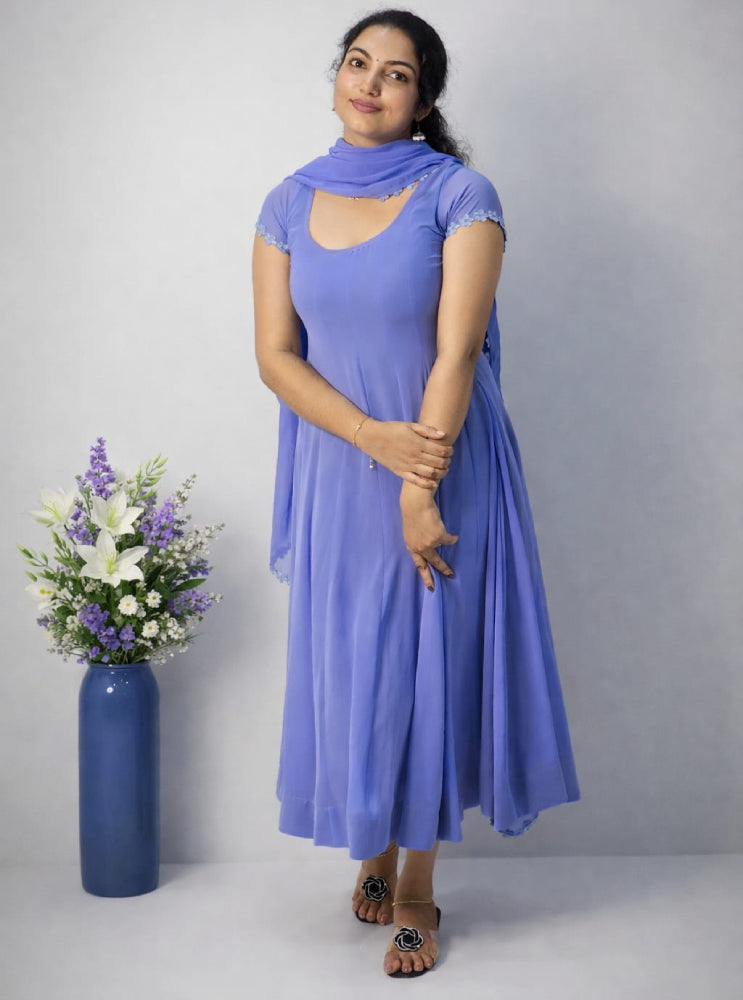 Panelled anarkali with dupatta