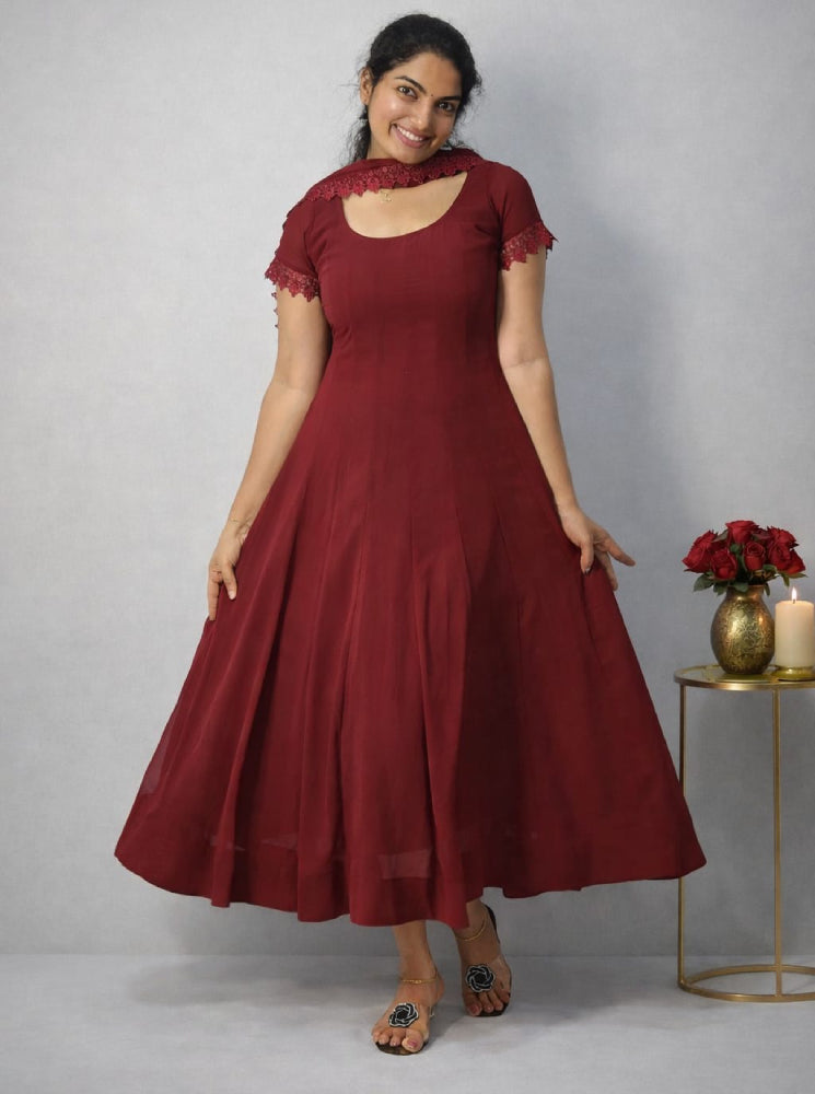 Panelled anarkali with dupatta - Mizhiboutique