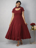 Panelled anarkali with dupatta - Mizhiboutique