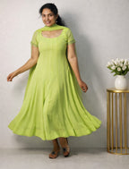Panelled anarkali with dupatta - Mizhiboutique