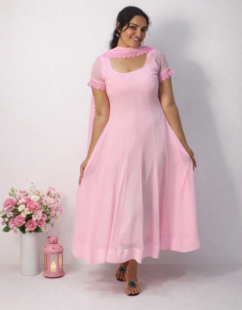 Panelled anarkali with dupatta - Mizhiboutique
