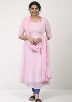 Aline lace dress with duppatta - Mizhiboutique