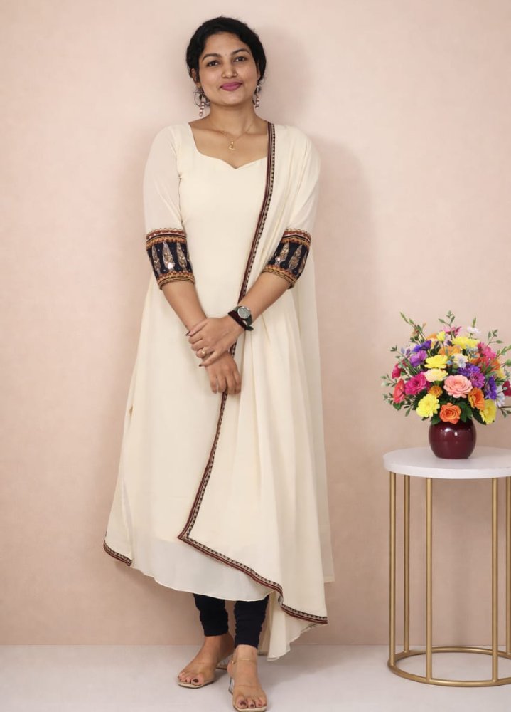 Georget Aline dress with duppatta - Mizhiboutique