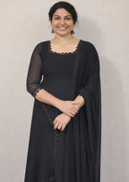 Aline lace dress with duppatta - Mizhiboutique