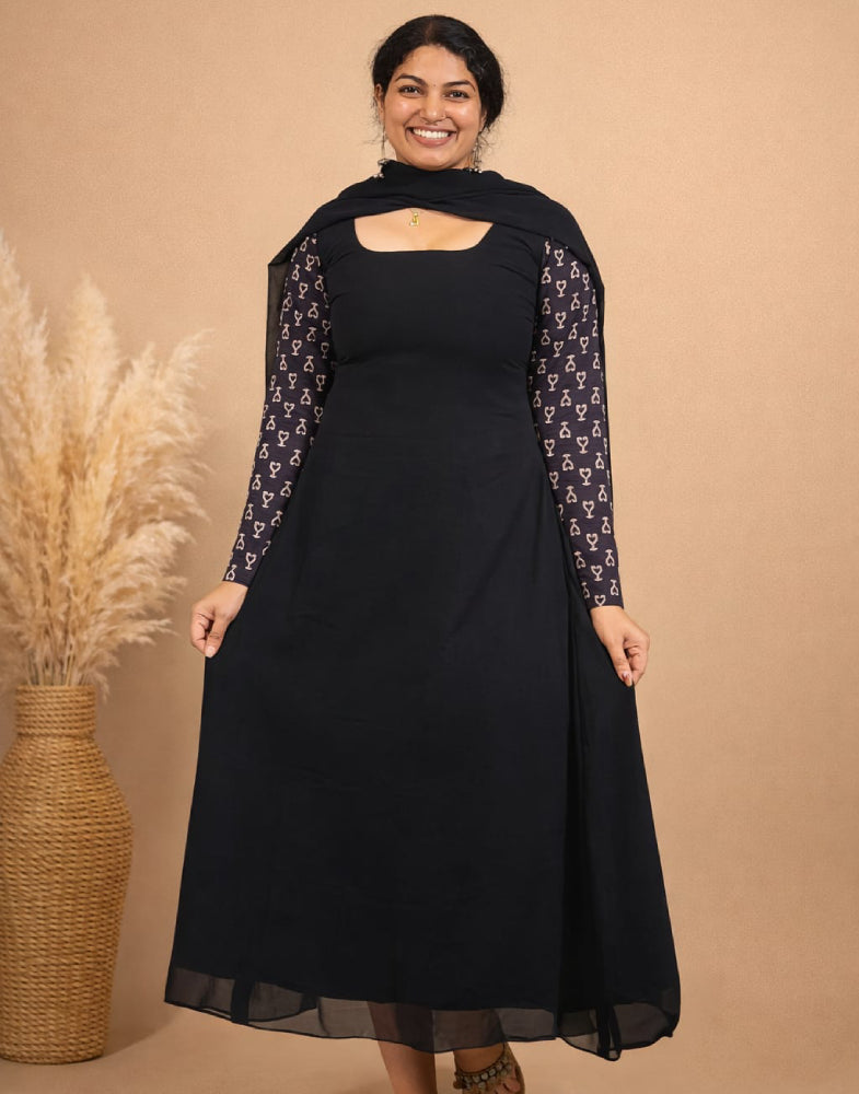 Georget Aline top with dupatta - Mizhiboutique