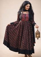 Umbrella-Flared Ajrakh Kurti - Mizhiboutique