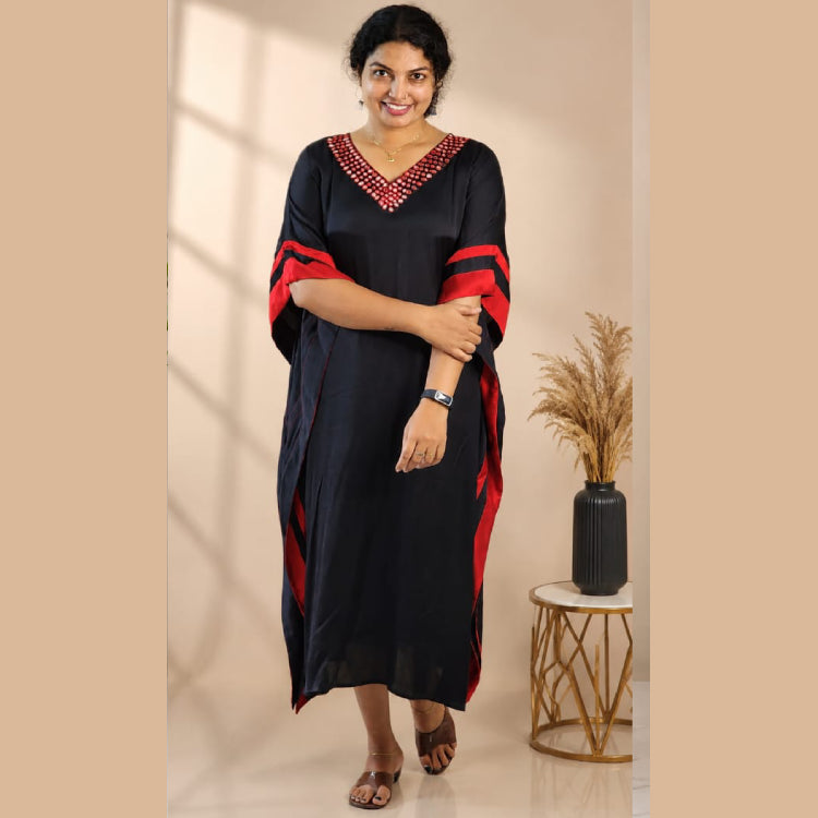Mirror Work Modal Kaftan –Black