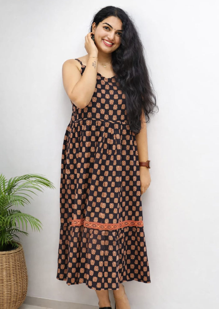 Ajrakh printed frock
