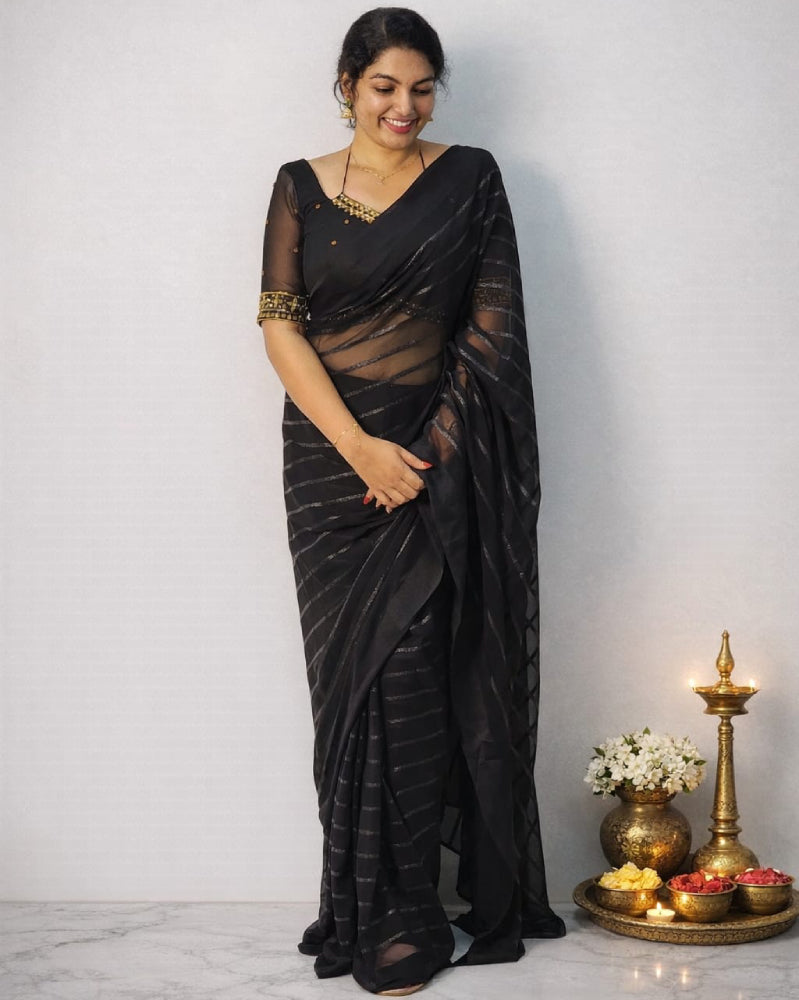 Ready to wear saree with blouse piece - Mizhiboutique