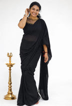 Ready-to-Wear Silk Saree with Handworked Blouse Piece - Mizhiboutique