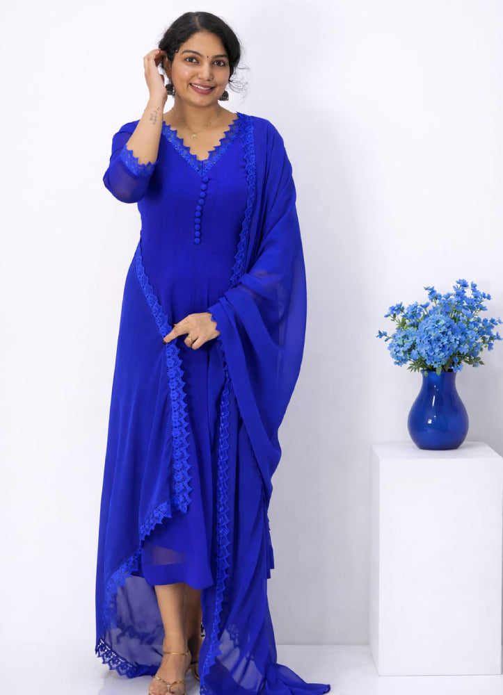 Panelled Anarkali in georgette