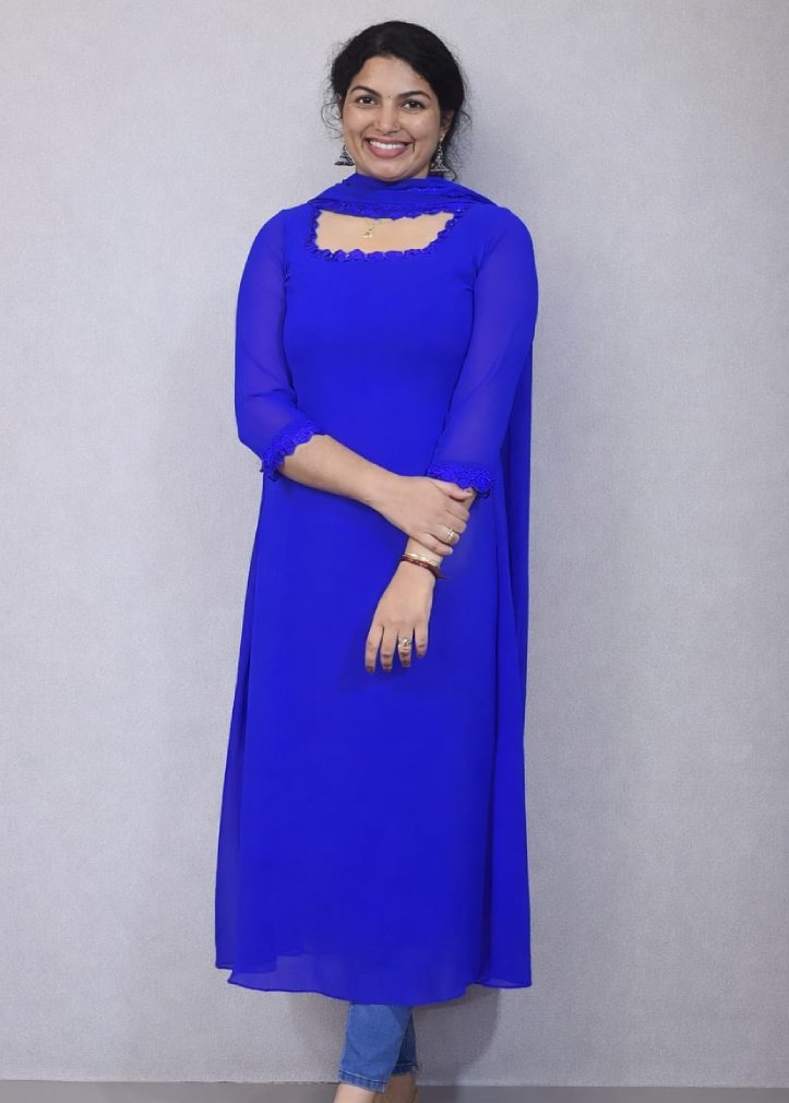 Aline lace dress with duppatta - Mizhiboutique