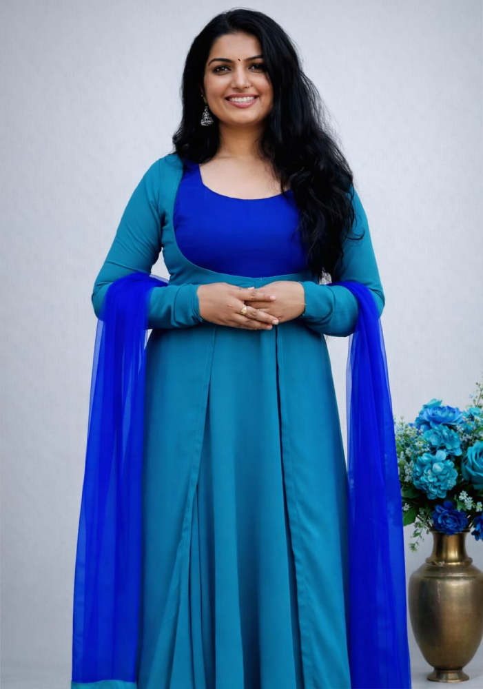 Georgette Jacket-Style Flared Dress - Mizhiboutique